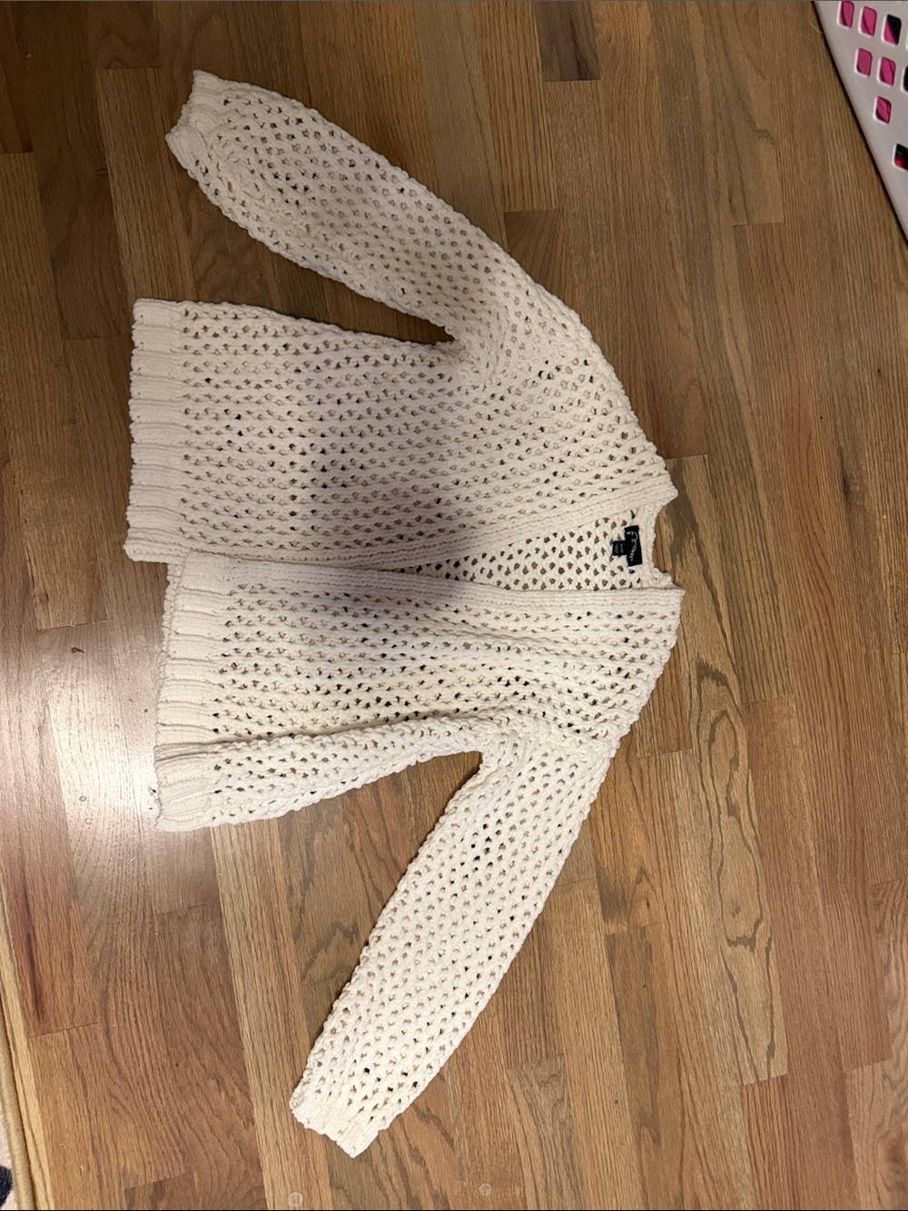 art class Open-Knit Cream Cardigan Sweater